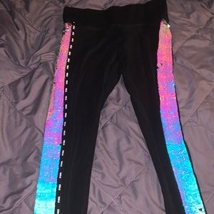 Pink Sequin yoga leggings